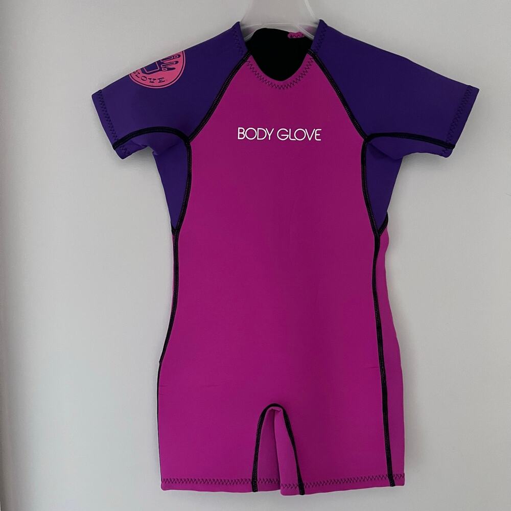 Body Glove Kids Shorty Wetsuit Pink Purple Child Large Surf Swim Suit NWT